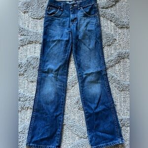 Kids 12 slim wrangler retro relaxed boot jeans.